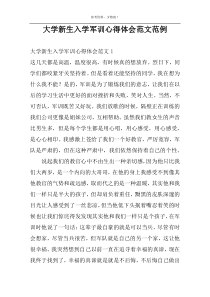 大学新生入学军训心得体会范文范例