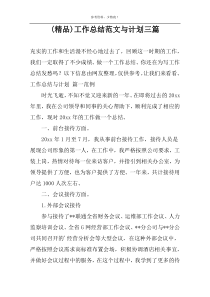 (精品)工作总结范文与计划三篇
