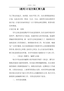 (通用)计划方案汇聚九篇