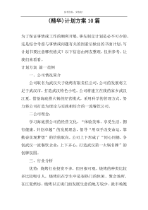 (精华)计划方案10篇