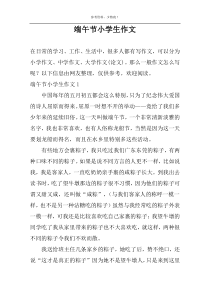 端午节小学生作文