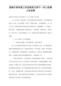 县统计局2022工作总结范文和下一步三经普工作安排