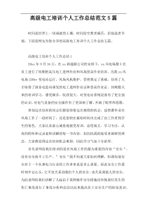 高级电工培训个人工作总结范文5篇