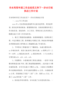 市水利局2022年度工作总结范文和下一步水行政执法工作计划