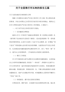 关于全面推行河长制的报告五篇