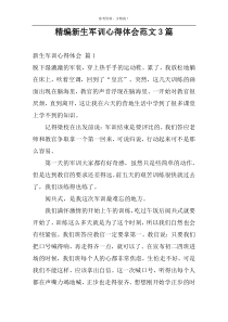 精编新生军训心得体会范文3篇