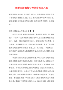 观看大国崛起心得体会范文八篇