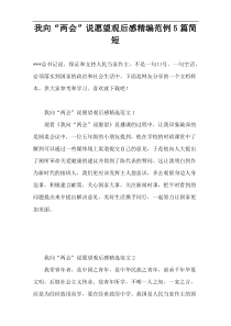 我向“两会”说愿望观后感精编范例5篇简短