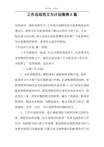 工作总结范文与计划集锦6篇