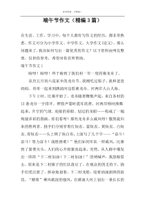 端午节作文（精编3篇）