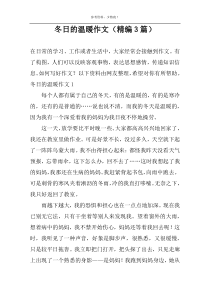 冬日的温暖作文（精编3篇）