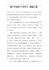 端午节包粽子小学作文（精编3篇）