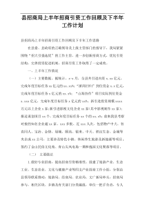 县招商局上半年招商引资工作回顾及下半年工作计划