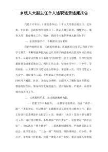 乡镇人大副主任个人述职述责述廉报告