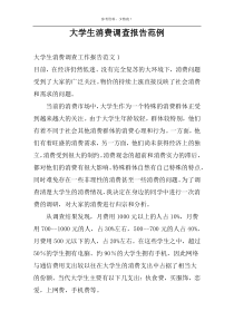 大学生消费调查报告范例