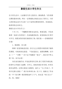 暑假生活小学生作文