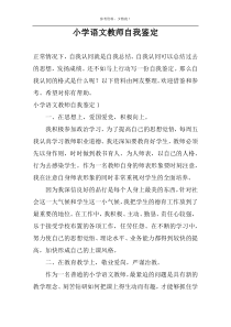 小学语文教师自我鉴定