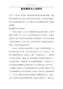 鲅鱼圈青龙山导游词