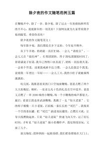 除夕夜的作文随笔范例【五篇】