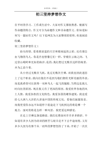 初三坚持梦想作文