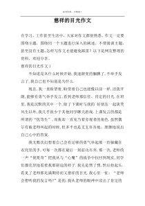 慈祥的目光作文
