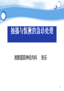 卫生人员培训-抽搐与惊厥--张乐  湘雅医院神经内科