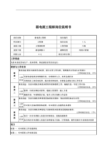 弱电班工程师岗位说明书
