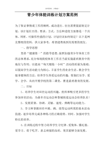 青少年体能训练计划方案范例