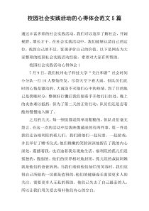 校园社会实践活动的心得体会范文5篇