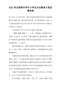 2022河北春季开学中小学生安全教育片观后感范例