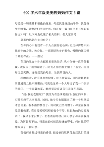 [600字]六年级臭美的妈妈作文5篇