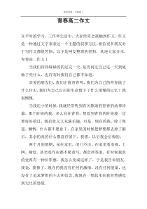 青春高二作文