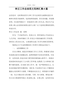 转正工作总结范文范例汇集6篇