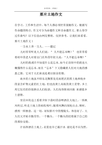 那片土地作文