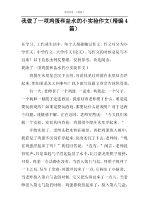 我做了一项鸡蛋和盐水的小实验作文（精编4篇）