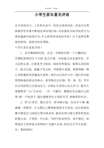 小学生家长意见评语