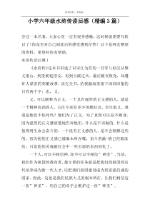 小学六年级水浒传读后感（精编3篇）
