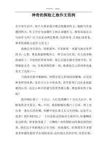 神奇的探险之旅作文范例