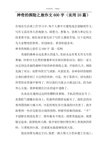 神奇的探险之旅作文600字（实用20篇）