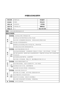 护理部主任岗位说明书