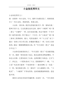 小金鱼优秀作文