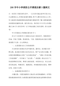 [200字]中小学消防公开课观后感3篇例文