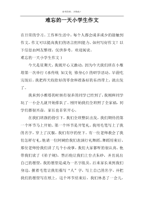 难忘的一天小学生作文