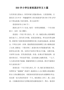 [500字]小学生爸爸真好作文【五篇】