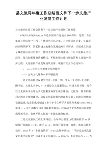 县文旅局年度工作总结范文和下一步文旅产业发展工作计划