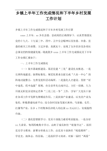 乡镇上半年工作完成情况和下半年乡村发展工作计划