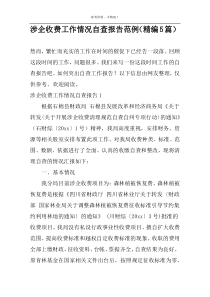 涉企收费工作情况自查报告范例（精编5篇）