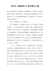 初中生《骆驼祥子》读书笔记【五篇】