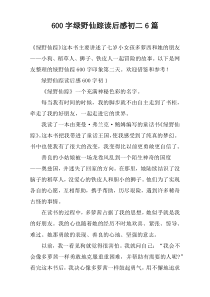 [600字]绿野仙踪读后感初二6篇