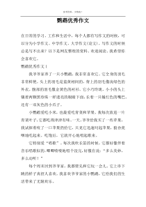 鹦鹉优秀作文
